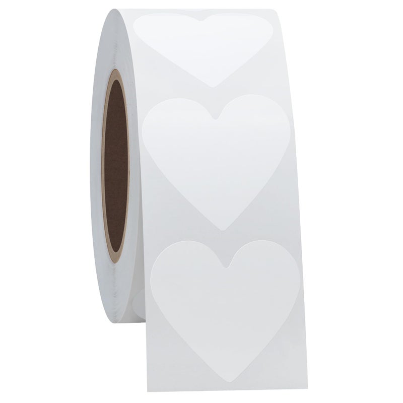 Hybsk 1000pcs Heart Stickers 30mm White Love Labels for Crafting Scrapbooking Envelope Seals (White) - Image 4